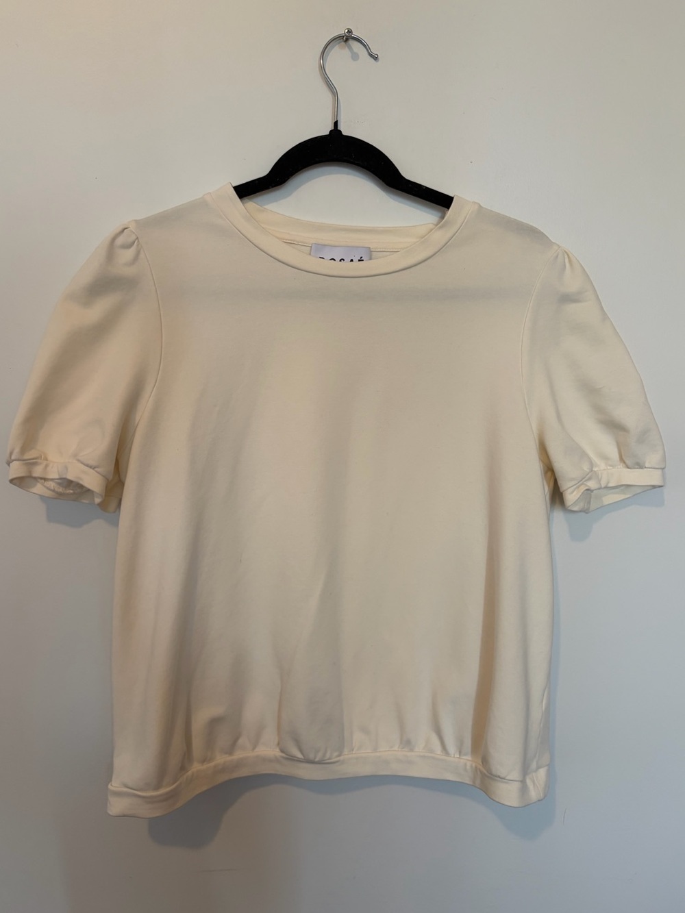 ROSAÉ Paris Cotton Classic Cream Puff Sleeve Top 40/ 8